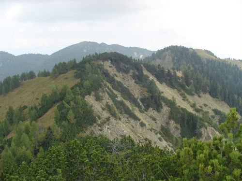 pogled z vrha nazaj na pot